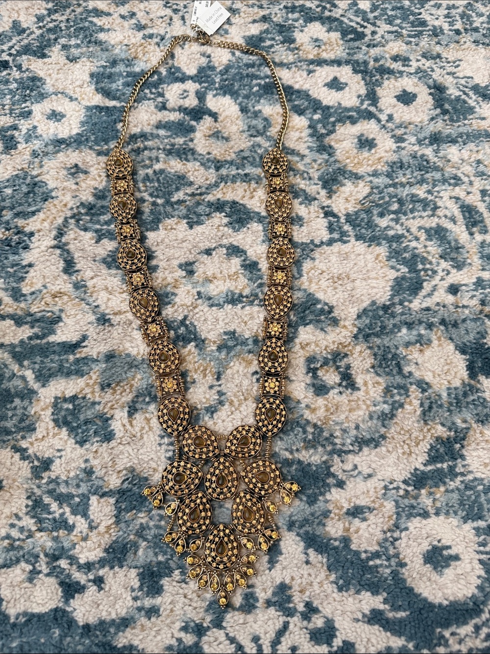 Natasha Couture Gold-Tone Ornate Medallion Statement Necklace
